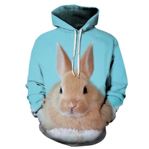 Cute Rabbit Face 3D - Sweatshirt, Hoodie, Pullover