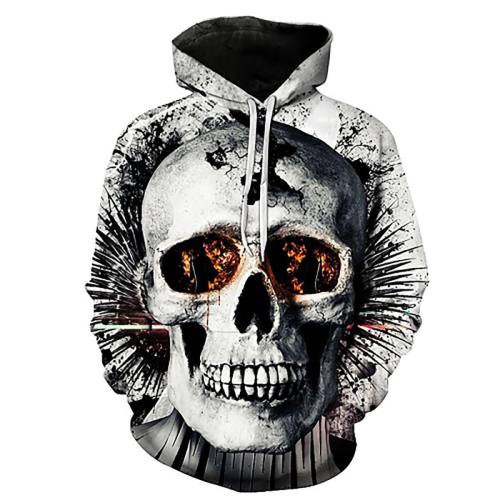 Awesome Fractured Skull 3D Print Hooded Sweatshirt