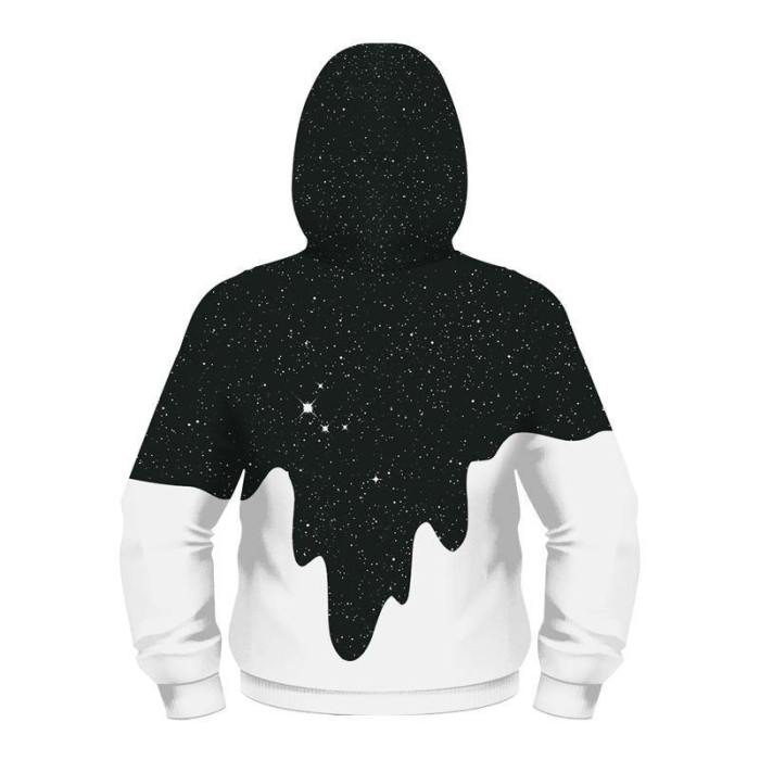 Kids Full Zip Hoodie Drip Milk Galaxy Print Sweatshirt