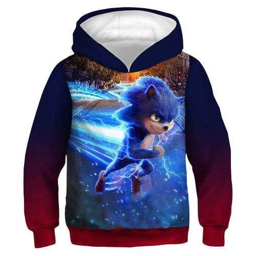 Kids Anime Hoodies Sonic Printed Pullover Jacket Sweatshirt