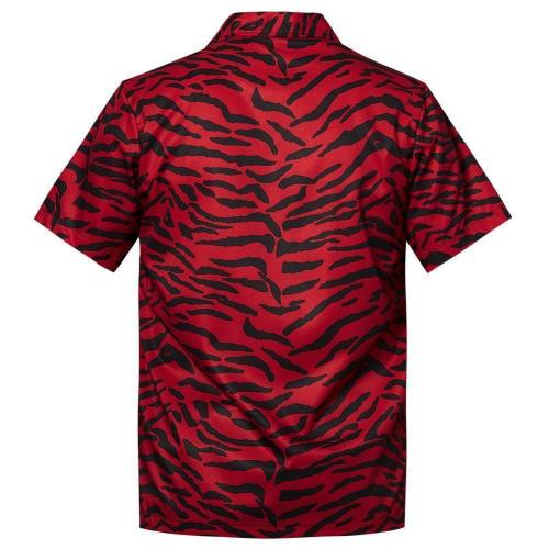 Men'S Hawaiian Black Red Leopard Printing