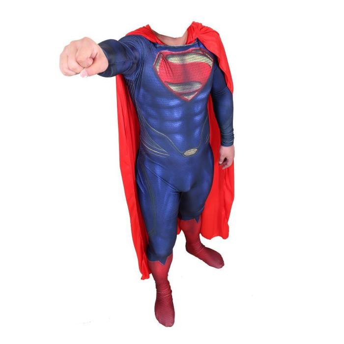 Justice League Superman Zentai Steel Body Task Force Superhero Cosplay Siamese Tights