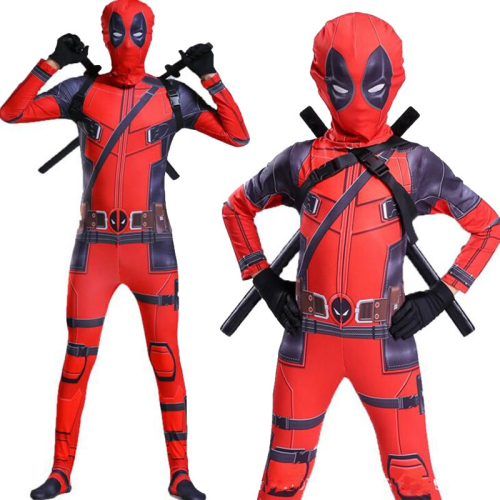 Kids Adults Deadpool 2 Cosplay Jumpsuit Bodysuit Halloween Costumes