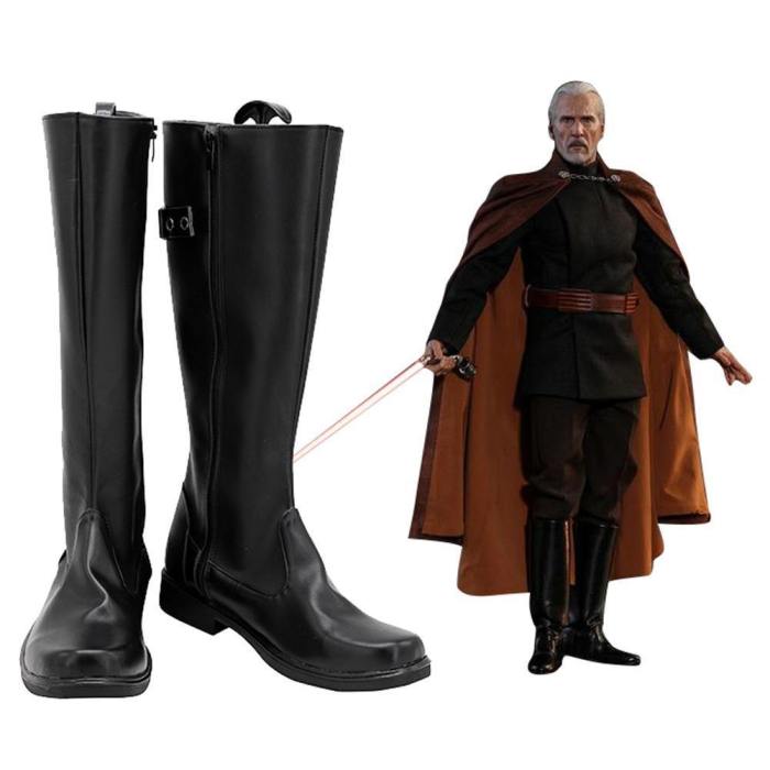 Star Wars Count Dooku Boots Halloween Costumes Accessory Cosplay Shoes