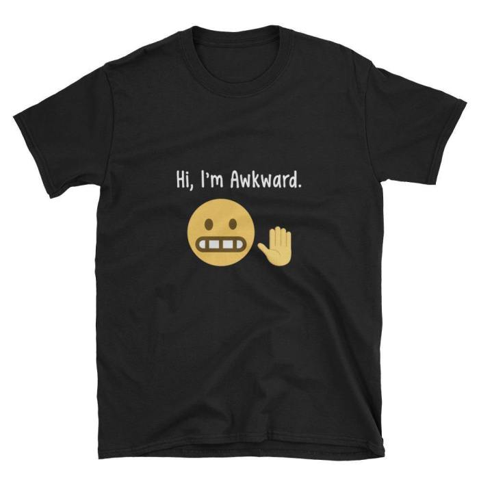  Hi, I'M Awkward  Short-Sleeve Unisex T-Shirt (Black/Navy)