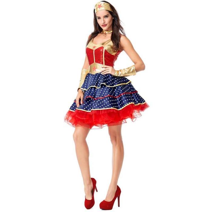 Wonder Woman Justice League Super Hero Sexy Fancy Dress Cosplay Costume