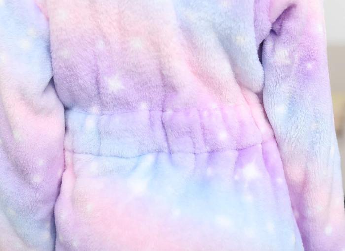 Kids Bathrobe Soft Plush Unicorn Robe Warm Hooded Nightgown Unisex Gifts