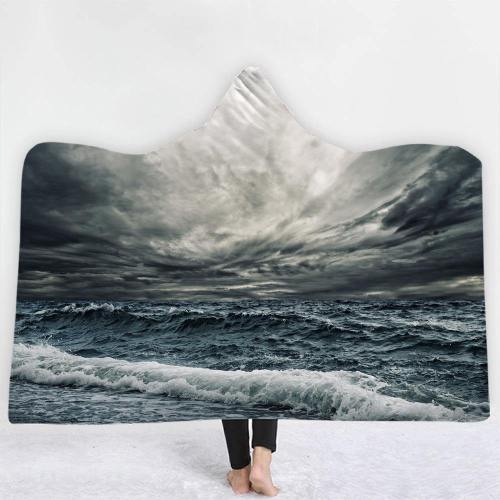 Nature'S Raging Storm Hooded Blanket