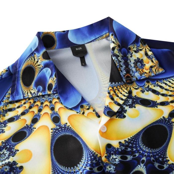 Men'S Hawaiian Shirts Peacock Pattern Printing