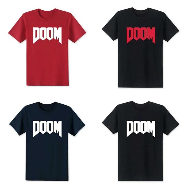 Doom T-Shirt Men O-Neck Top Tee Plus Size Cotton T Shirt Costumes