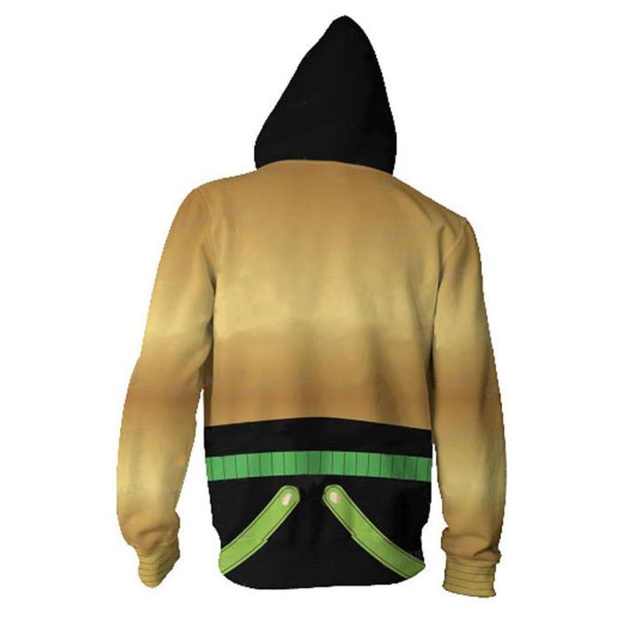 Unisex Dio Brando Hoodies Jojo'S Bizarre Adventure Stardust Crusaders Zip Up 3D Print Jacket Sweatshirt