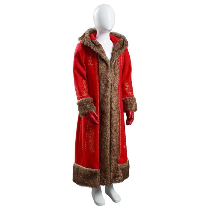 The Christmas Chronicles 2 Mrs. Claus Coat Gloves Outfits Halloween Carnival Suit Cosplay Costume