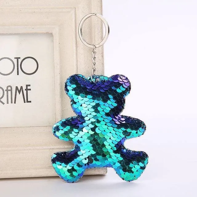Cute Glitter Sequins Keychain - Dolphin
