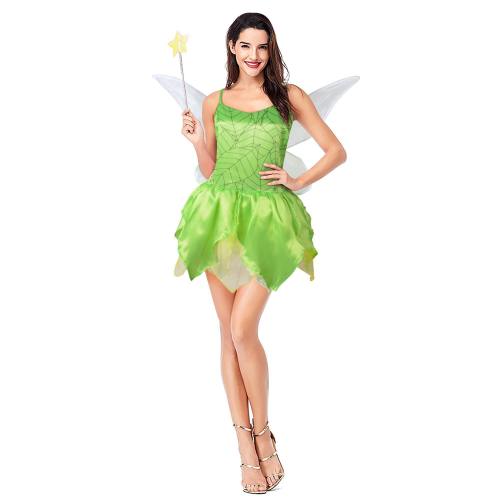 Tinker Bell Peter Pan Flower Fairy Tutu Dress With Wings Pixie Dress
