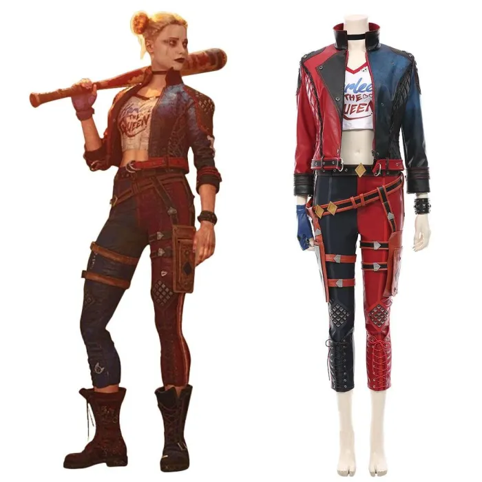 Suicide Squad: Kill The Justice League-Harleen Quinzel T-Shirt Pants Outfits Halloween Carnival Suit Cosplay Costume