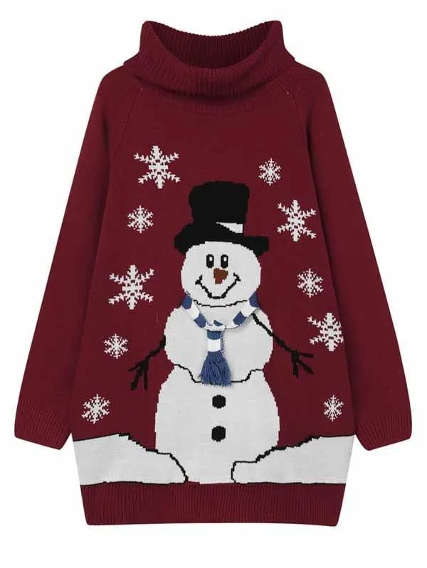 Snowman Ugly Christmas Sweater Dress For Women