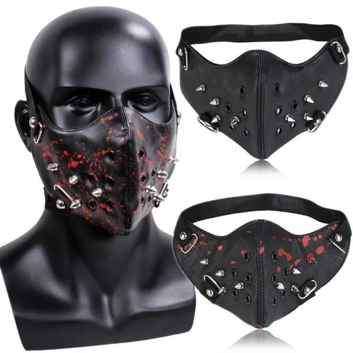 Steampunk Rivet Leather Vintage Punk Half Face Cosplay Masquerade Props