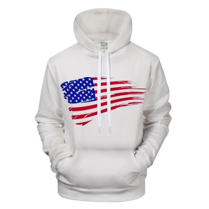 White United States Flag 3D - Sweatshirt, Hoodie, Pullover