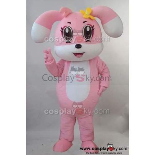 Lovely Pink Rabbit  Mascot Cosplay Costume Adult Size