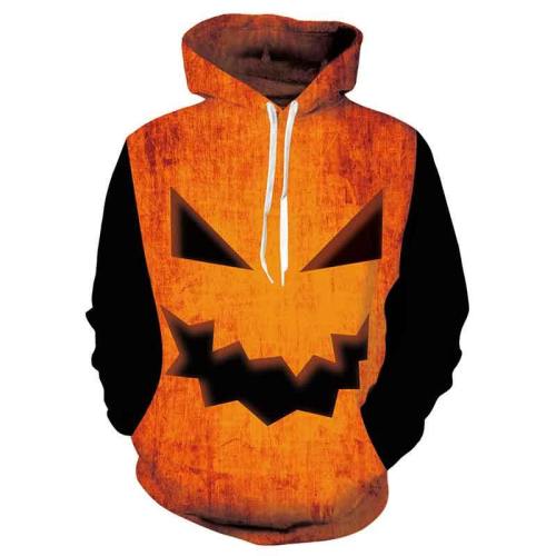 Mens Hoodies 3D Printed Halloween Pumpkin Printing Hoodies