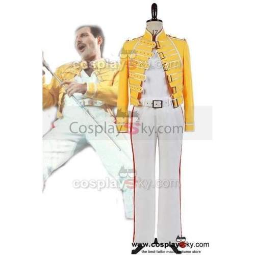 Queen Lead Vocals Freddie Mercury Yellow Jacket Costume Cosplay