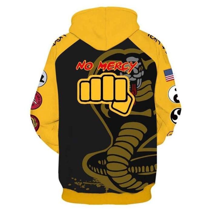 Unisex Karate Kid Hoodies Cobra Kai Pullover 3D Print Jacket Sweatshirt
