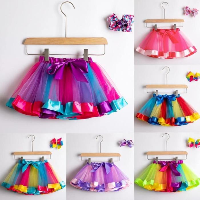 Summer Baby Girls Toddler Princess Unicorn Rainbow Outfits Tutu Dress