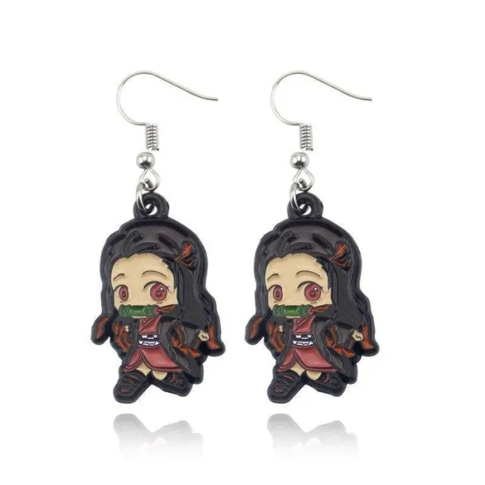 Demon Slayer Kimetsu No Yaiba Kamado Tanjirou Nezuko Earring Cosplay