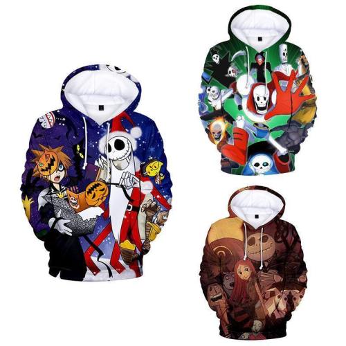 Fashion Halloween Night Hoodie Sally And Jack Casual Long Sleeve Sweatshirt