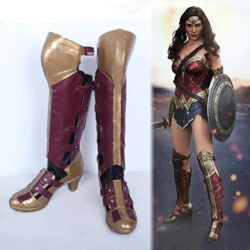 Movie Wonder Woman Diana Princess Cosplay Boots Halloween Cosplay Shoes