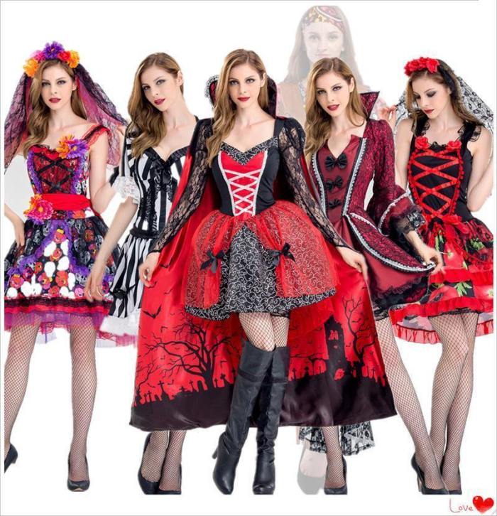Vampire Brides Love Over Death Demon Costume Dress Zombie Halloween Cosplay