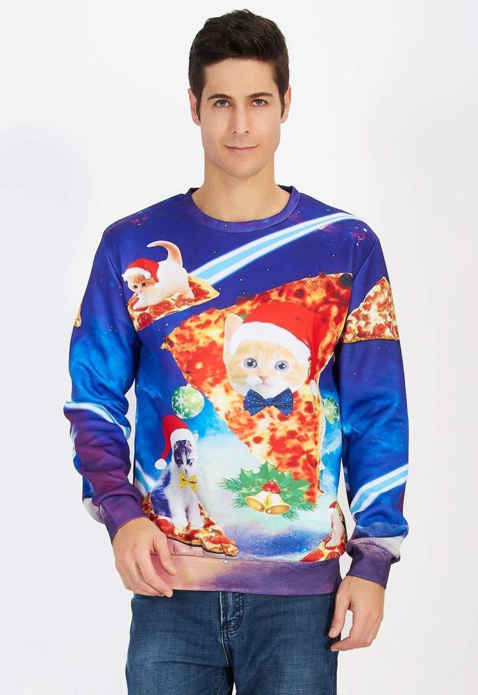 Pizza Cat Shirt Juniors Ugly Christmas Sweater
