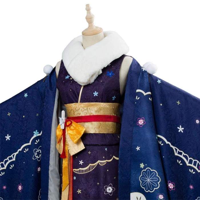Azur Lane Ibuki Wish Of A Snow Goddess Kimono New Year Cosplay Costume