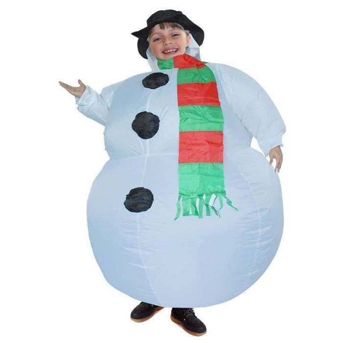 Christmas Gift Kids Snowman Inflatable Blow Up Costume 47  To 59 