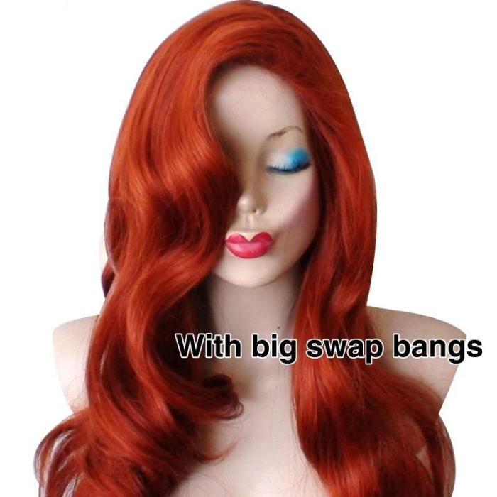 Long Wavy Synthetic Rabbit Cosplay Wigs Red Queen Wig For Halloween