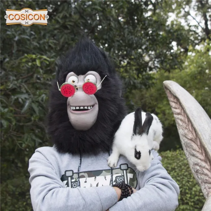 Movie Sing Cosplay Gorilla Johnny Latex Mask Gorilla Animal Mask Halloween Party Prop