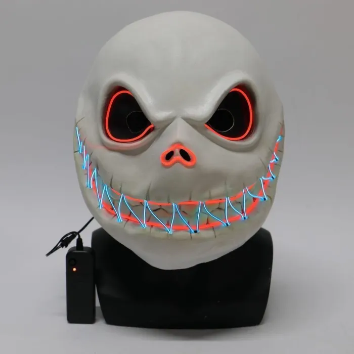 Nightmare Before Christmas Halloween Jack Skellington Skull Luminous Mask Halloween Cosplay Prop