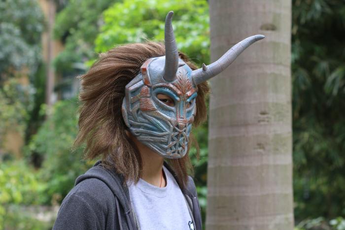 Movie Black Panther Erik Killmonger Cosplay Mask With Wig