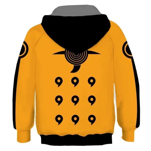 Kids Kyuubi Uzumaki Naruto Hoodies Naruto Pullover 3D Print Jacket Sweatshirt