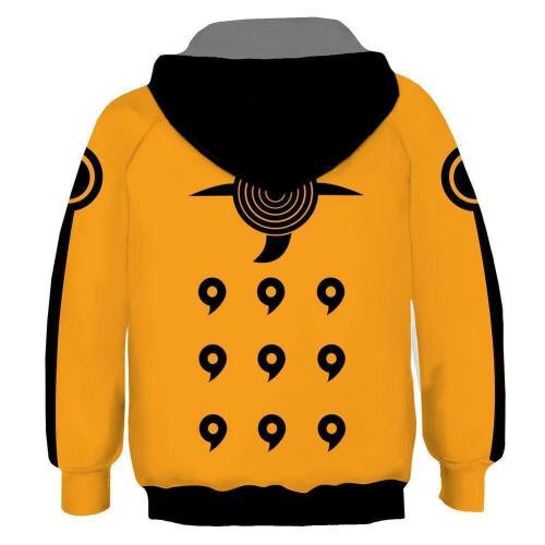 Kids Kyuubi Uzumaki Naruto Hoodies Naruto Pullover 3D Print Jacket Sweatshirt
