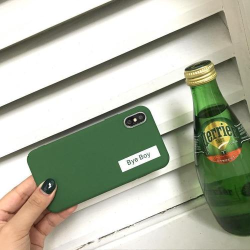 Simple Lettering Solid Color Phone Case