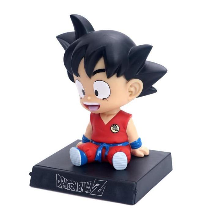 Bobble Head Dragon Ball Action Son Goku Figure Krillin Shake Head Phone Holder Bracket Car Decoration Anime Model Pvc Toys Gifts
