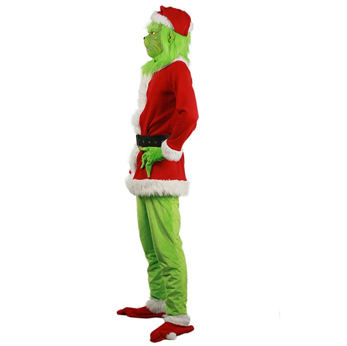 Movie How The Grinch Stole Christmas Cosplay Costume The Grinch Deluxe Cosplay Outfit With Accessories For Adult Fancy Dress Christmas Halloween Party