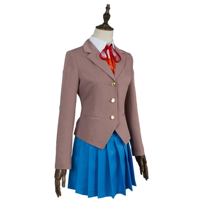 Doki Doki Literature Club Sayori Natsuki Yuri Monika Girls School Uniform Cosplay Costume