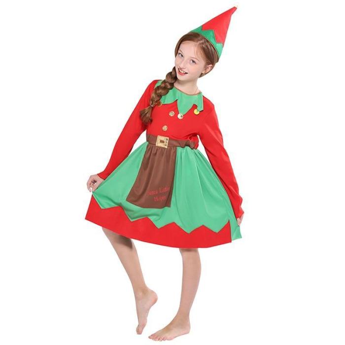 Christmas Elf Cosplay Kids Santa Claus Costume Adult Family Matching Clothes New Year Carnival Group Fancy Dress