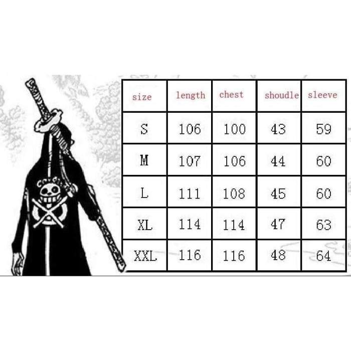 One Piece Trafalgar Law Coat 3 Years Later Cosplay Costume Long Black Coat