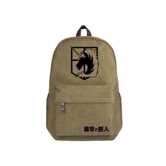 Japanese Anime Attack On Titan Canvas 17  Bag Backpack