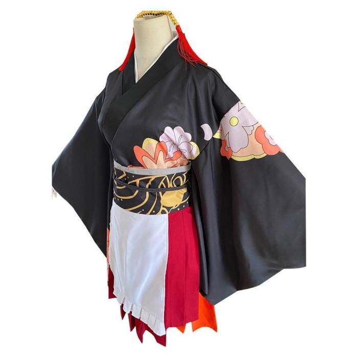 Anime Demon Slayer: Kimetsu No Yaiba Cosplay Costume Kibutsuji Muzan Lolita Maid Outfits Apron Dress