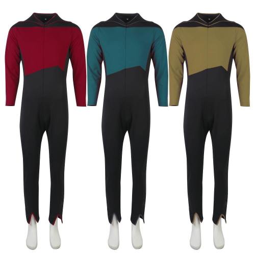 Star Trek The Next Generation Costume Jl Picard Red Starfleet Uniforms Tng Gold Jumpsuit St Halloween Costume Men Prop