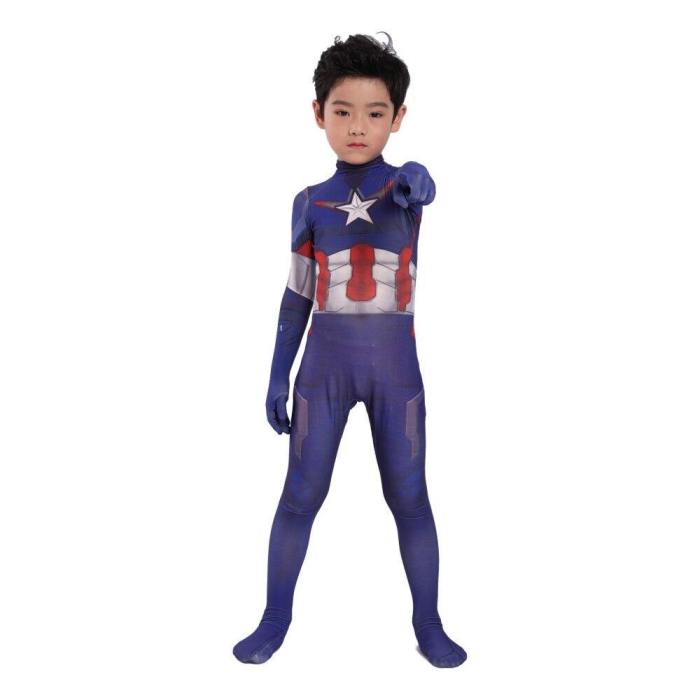 The Flash Man Shazam Captain America Jumpsuit Cosplay Costume For Kids